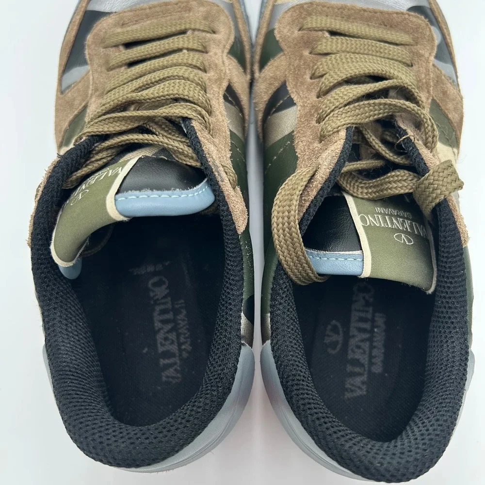 Valentino Garavani Rockrunner Camo Women's Sneakers Multi Color Suede Leather
